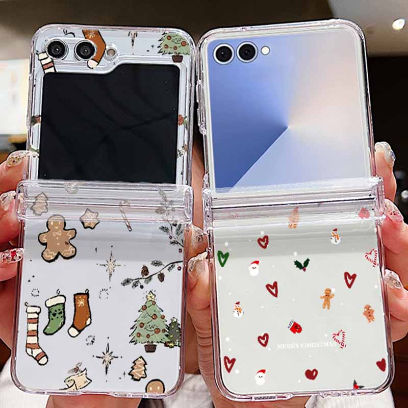 Phone Cases Z Fold 5 - Christmas Tree Elk Pattern Clear Phone