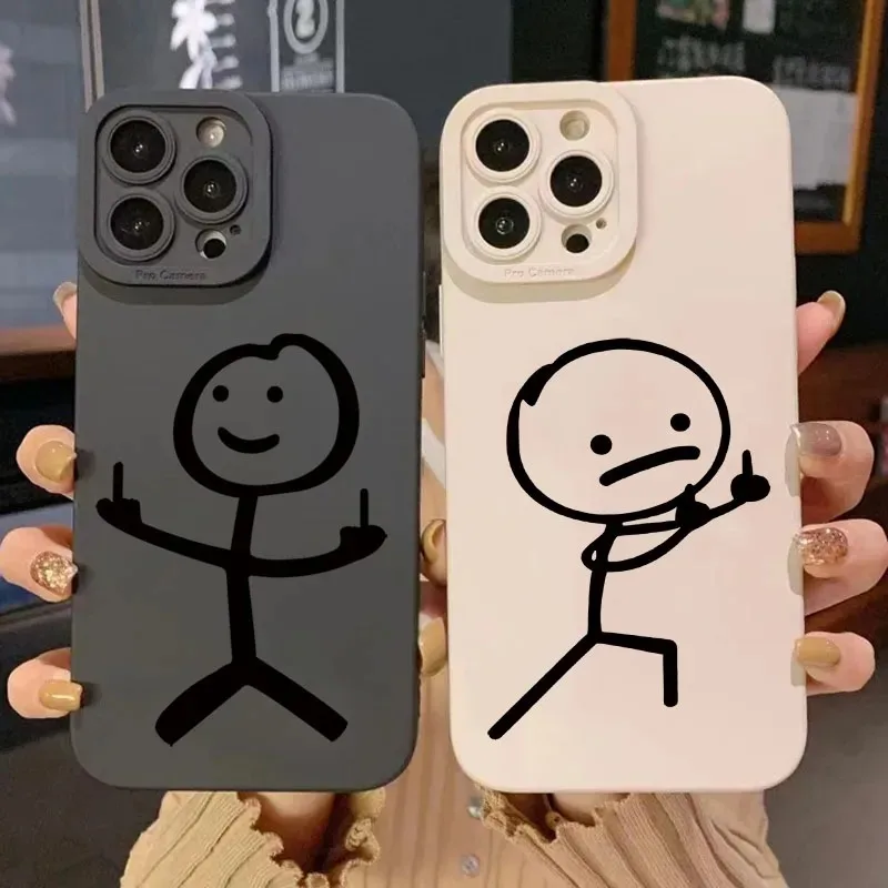 Phone Cases Protective - Cute Cartoon Matchman Matte Silicone Phone