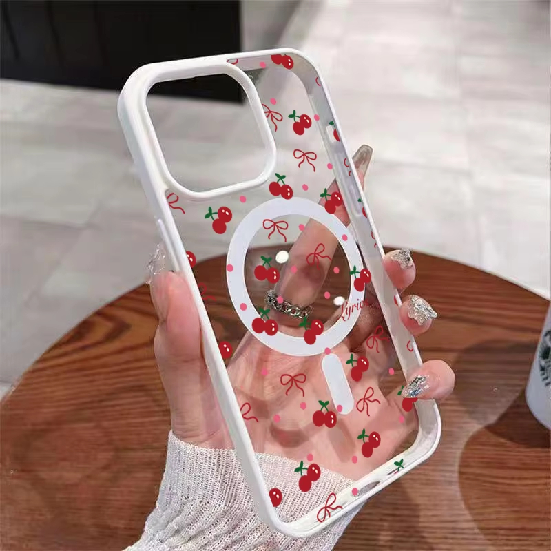Phone Cases Xr Iphone - Red Cherry Printed Magnetic Phone Case