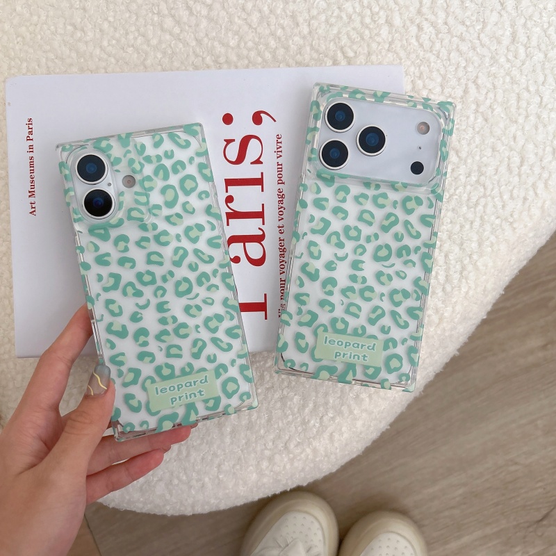 Phone Cases Green - Mambo Green Leopard Square IMD Phone