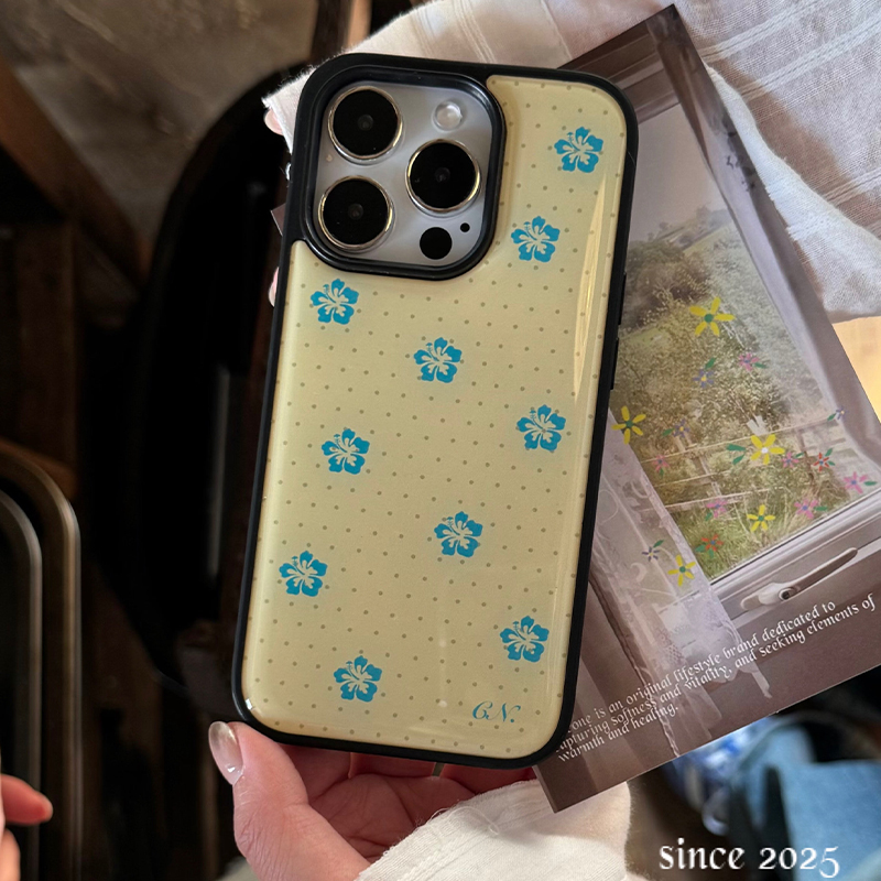 Phone Cases Polka Dot - Korean Ins Blue Flowers Polka Dots