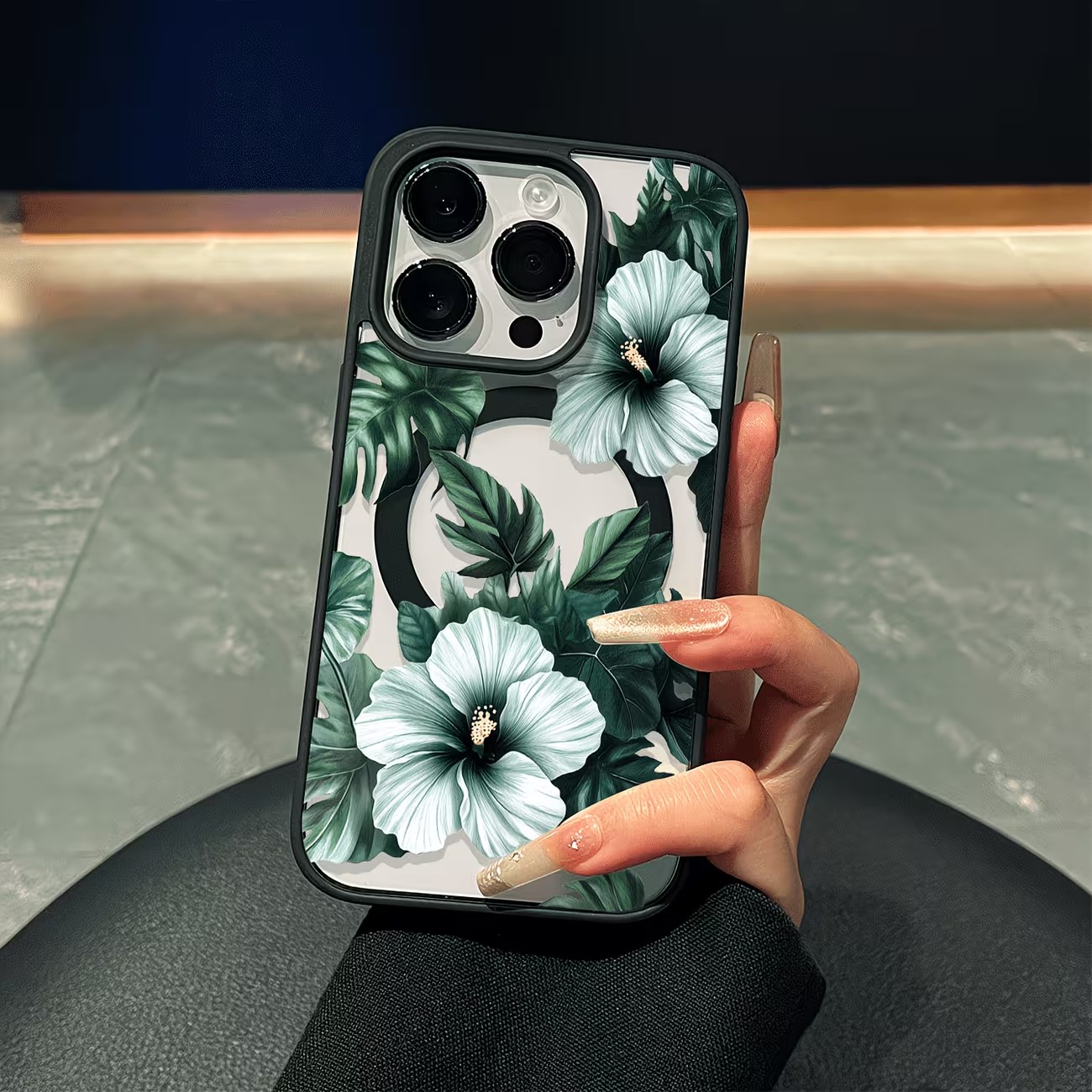 Phone Cases Protective - Green Floral Print Phone Case For