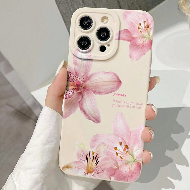 Blue Floral Painted Silicone I - Phone Cases Protective recension och pris