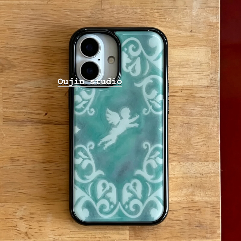 Mint Green Baroque Pattern Ang - Phone Cases Green recension och pris
