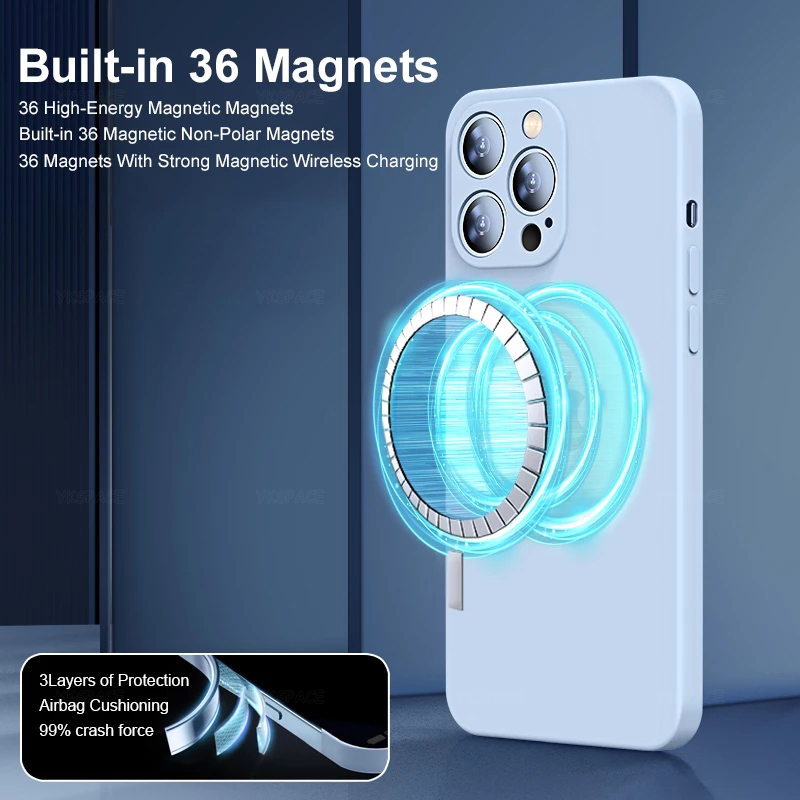 Magnetic Liquid Silicone Case  - Phone Cases That Charge Your Phone recension och pris