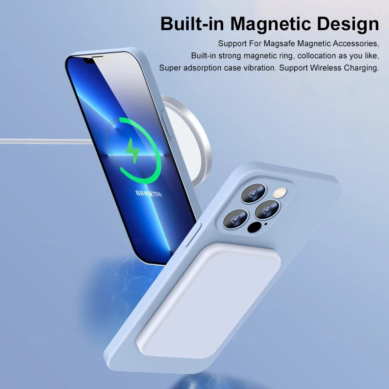 Magnetic Liquid Silicone Case  - Phone Cases That Charge Your Phone recension och pris