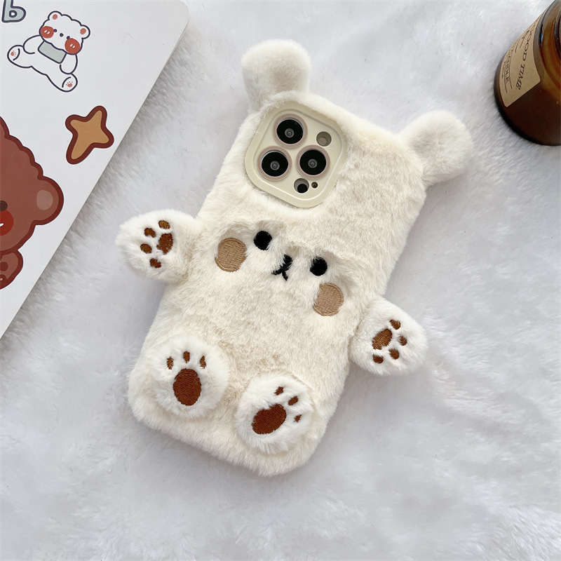 Korean 3D Cartoon Bear Fluffy  - Phone Cases Iphone 15 recension och pris