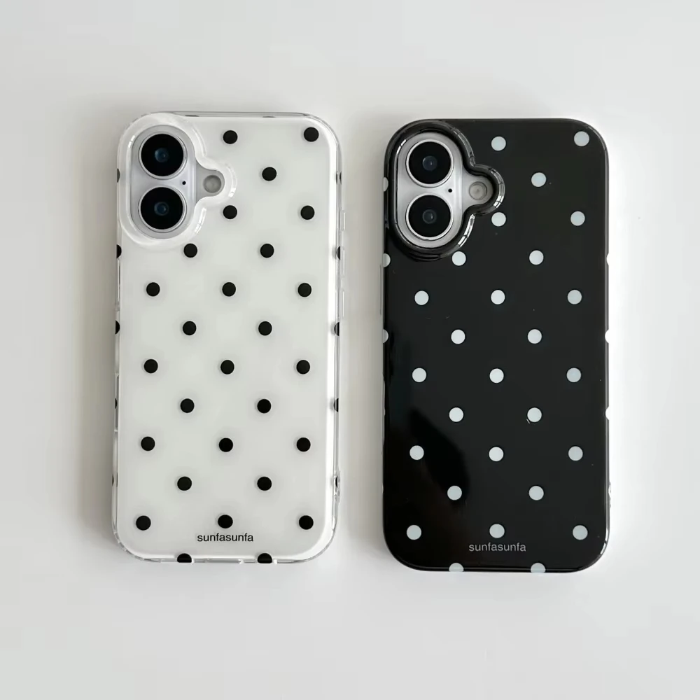 Minimalist Black and White Pol - Phone Cases Polka Dot recension och pris