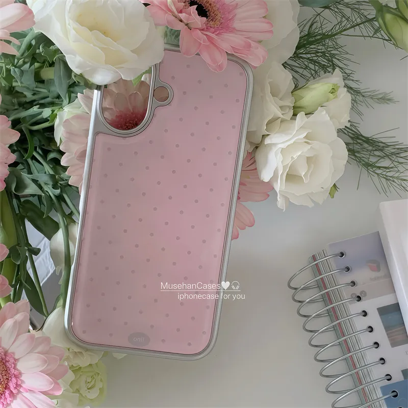 Korean ins Cream Pink Polka Do - Phone Cases Polka Dot recension och pris