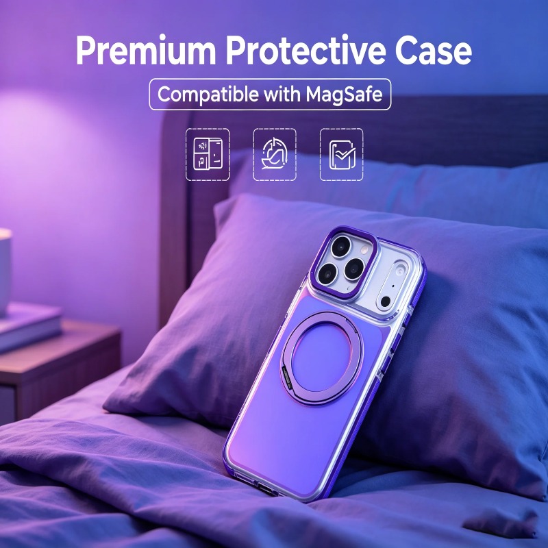 Luxury Laser Gradient Magnetic - Ring Stand Case recension och pris