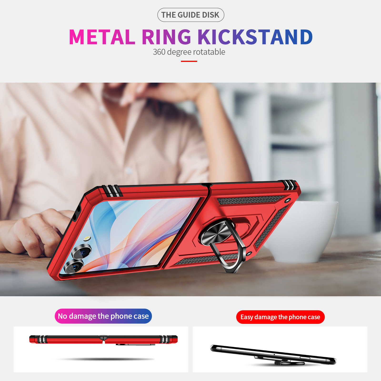 Military-grade Shockproof Phon - Ring Stand Case recension och pris
