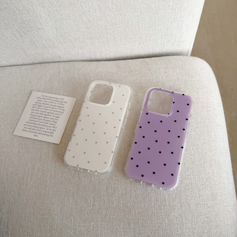 Korean White & Purple Polka Do - Phone Cases Polka Dot recension och pris