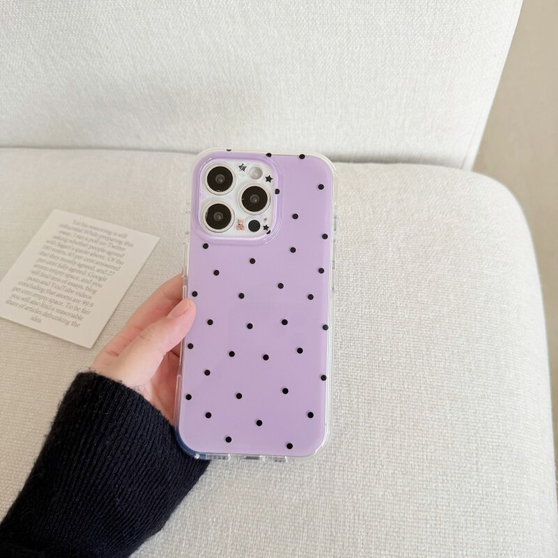 Korean White & Purple Polka Do - Phone Cases Polka Dot recension och pris
