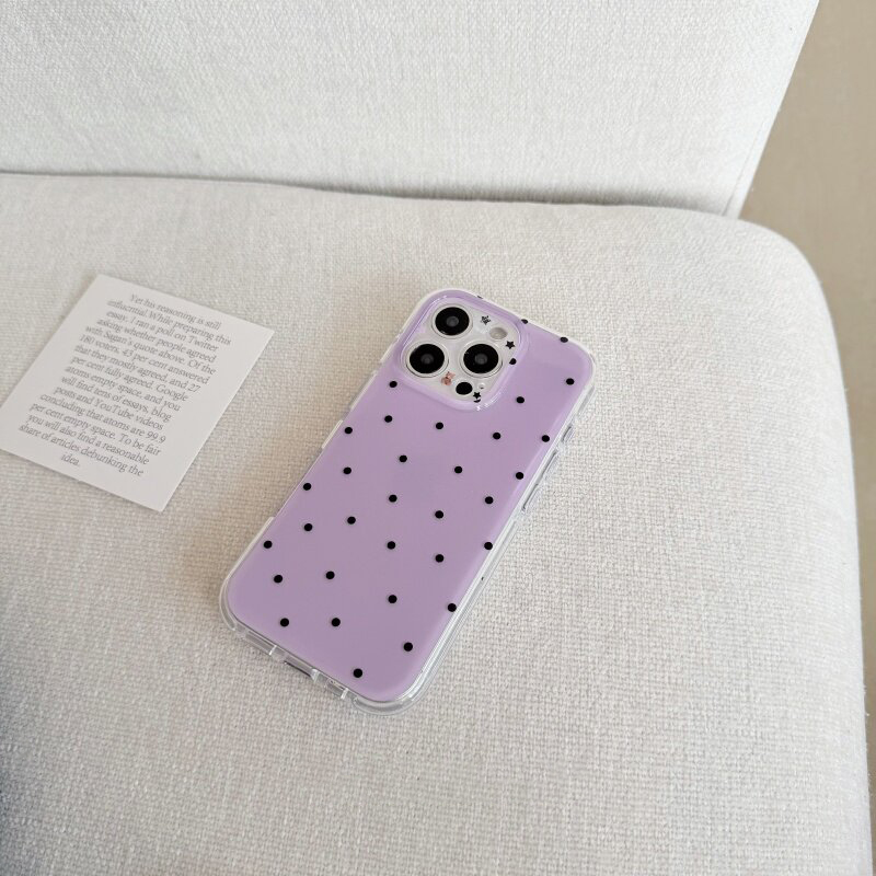 Korean White & Purple Polka Do - Phone Cases Polka Dot recension och pris
