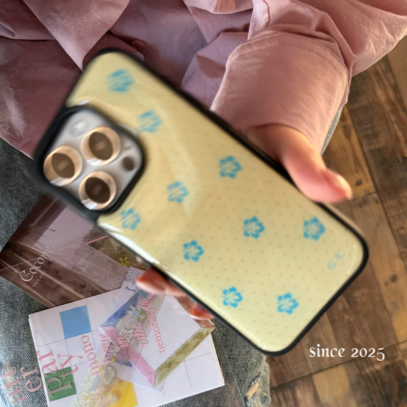 Korean Ins Blue Flowers Polka  - Phone Cases Polka Dot recension och pris