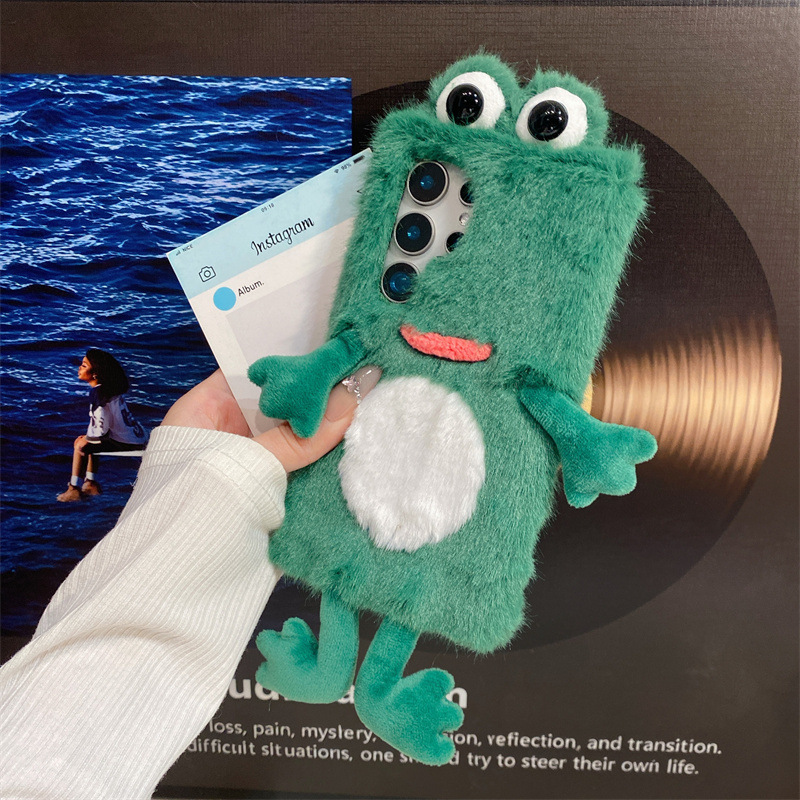 Plush Frog Phone Case, Cute Gr - Phone Cases For Samsung S22 recension och pris